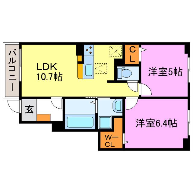 サンリットMII(2LDK/1階)の間取り写真