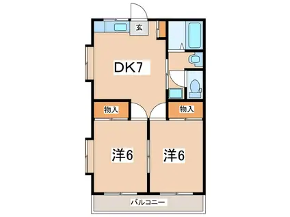 陽だまりのアリエッタ(2DK/1階)の間取り写真