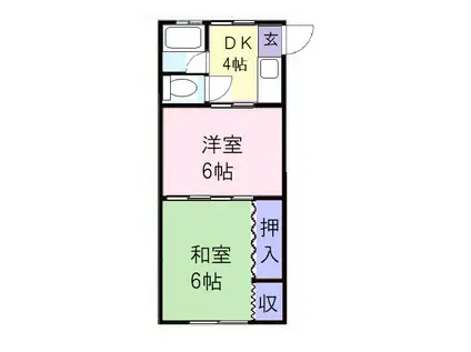 ラ・エスペランサ(2DK/2階)の間取り写真
