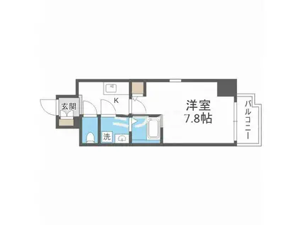 グランカーサ天王寺イースト(1K/11階)の間取り写真