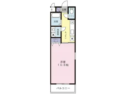 TKマンション中央II(1K/2階)の間取り写真