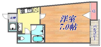 MASANI三宮(1K/5階)の間取り写真