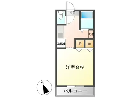 JM虹ヶ丘(1K/2階)の間取り写真