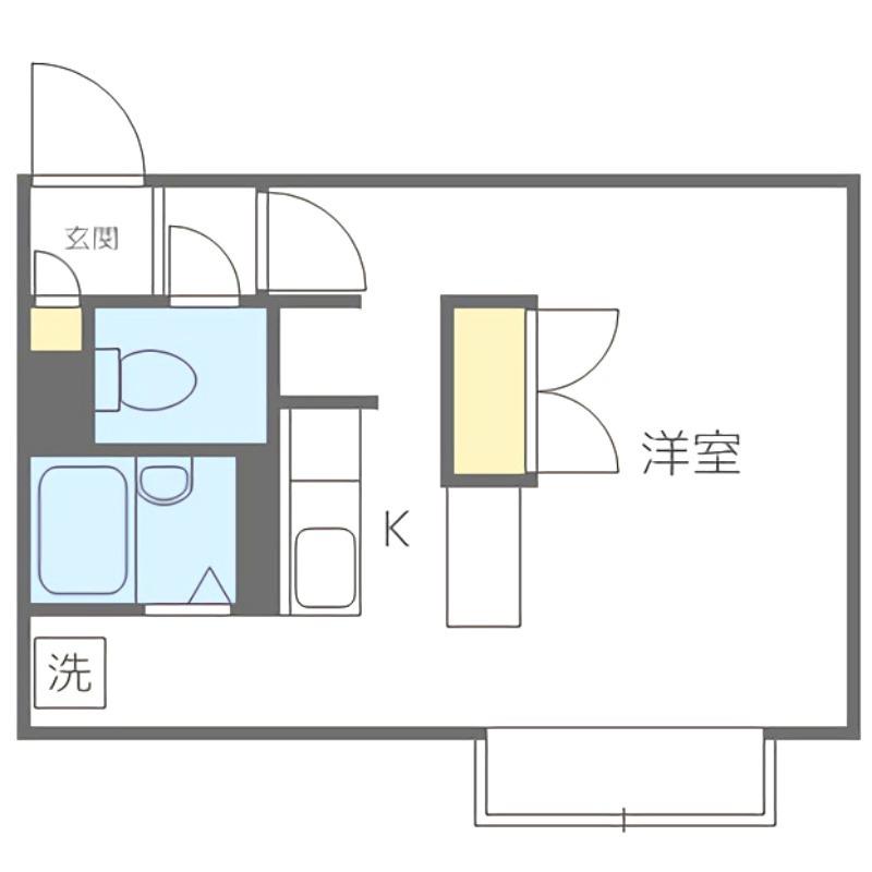 アルファアパル澄川(1K/2階)の間取り写真