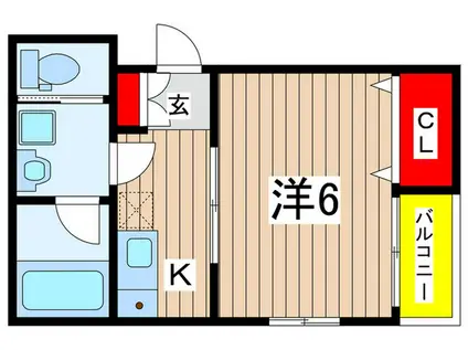 ラフィネ(1K/1階)の間取り写真