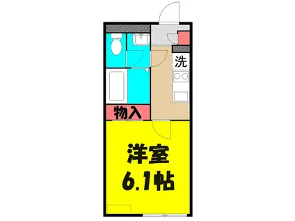 JR中央線 日野駅(東京) 徒歩10分 3階建 築10年(1K/3階)の間取り写真