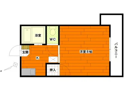 第5みさきマンション(1K/2階)の間取り写真