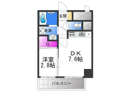 FREEDOM RESIDENCE 松原上田II(1DK/10階)の間取り写真