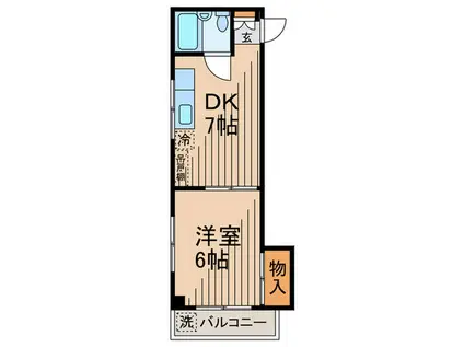 CASA SOLANA OHMORI(1DK/2階)の間取り写真