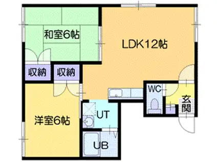 クリスタルシティ(2LDK/1階)の間取り写真
