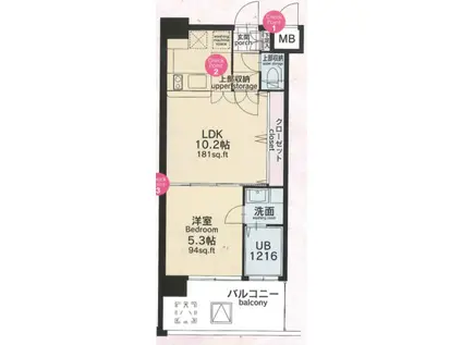 CLUB ORIENT BLD 82 EMPRESS(1LDK/6階)の間取り写真