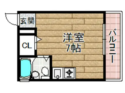 西尾マンション(1K/2階)の間取り写真