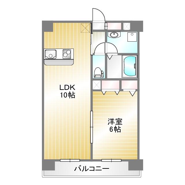CITYSPIRE新神戸(1LDK/8階)の間取り写真