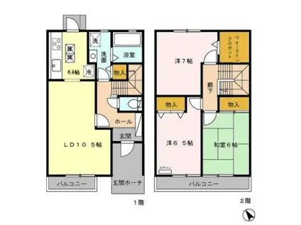 シェソワ中馬込(3LDK/1階)の間取り写真