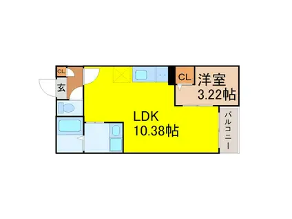 JACK MATSUSHITA I(1LDK/3階)の間取り写真