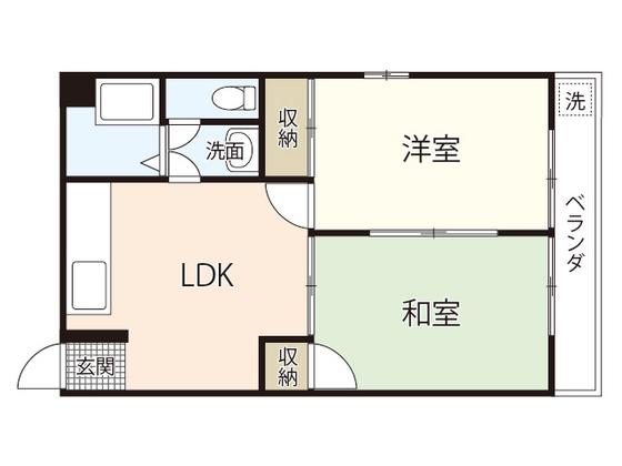 松本レヂデンス(2LDK/3階)の間取り写真