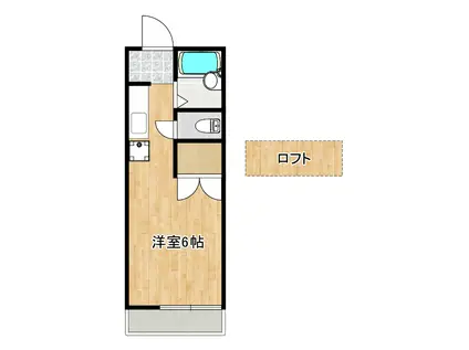 ルクール3(ワンルーム/1階)の間取り写真