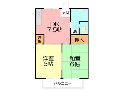 コート中野(2DK/2階)の間取り写真