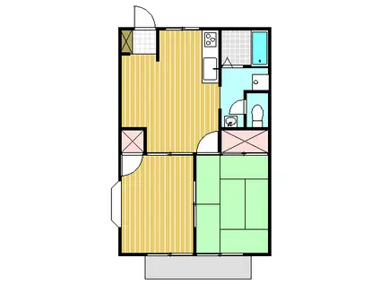 モンシャトウ保坂(2DK/1階)の間取り写真