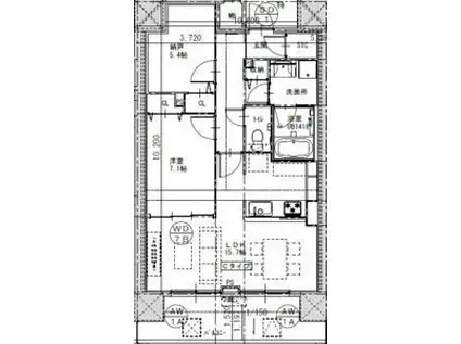 さくらHILLS ROKUBAN PLATINUM RESIDENCE(2LDK/8階)の間取り写真