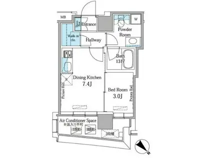 MY TOWER RESIDENCE(1DK/13階)の間取り写真