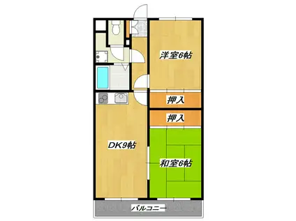 エスポワール篠崎(2DK/4階)の間取り写真