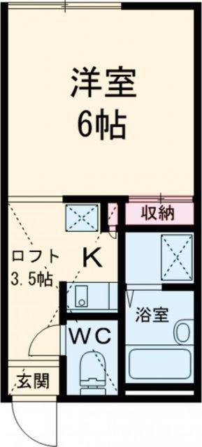 EXEO横越中央(ワンルーム/2階)の間取り写真