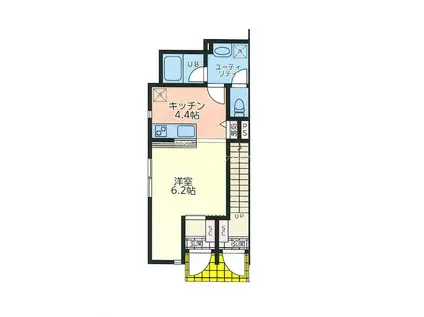 メイフェア レガーロ(ワンルーム/1階)の間取り写真