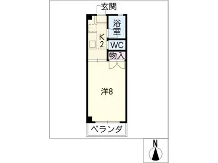 コーポ岐北(1K/2階)の間取り写真