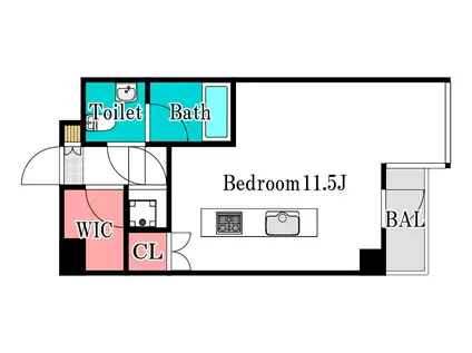 シャインコート岡南町(ワンルーム/1階)の間取り写真
