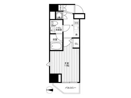 プレスタイル入谷II(1K/10階)の間取り写真