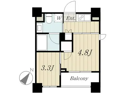 XEBEC北新宿(2K/11階)の間取り写真