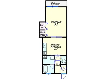 グリーンヒルイイダ(1DK/3階)の間取り写真
