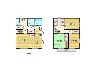メゾン青柳E棟(3LDK/1階)の間取り写真