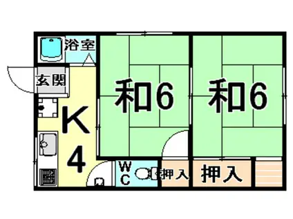 塩谷文化(2K/1階)の間取り写真