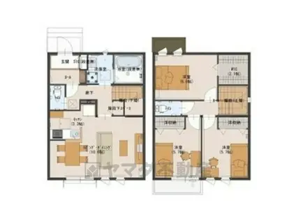 ルピナス1(3LDK/2階)の間取り写真