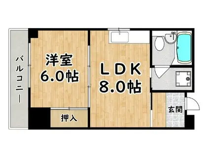 アルトピノ野里(1LDK/3階)の間取り写真