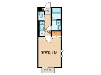 VILLA UK(1K/1階)の間取り写真