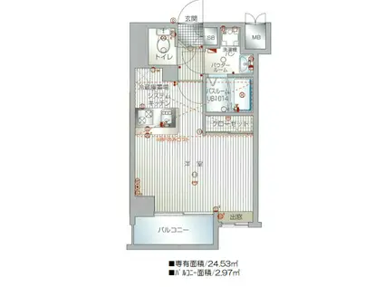 アクアシティ大濠公園(ワンルーム/3階)の間取り写真