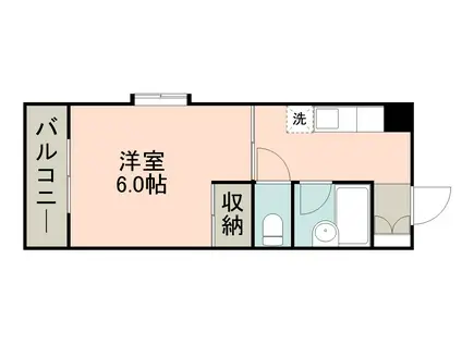 ラピス宇宿(1K/3階)の間取り写真