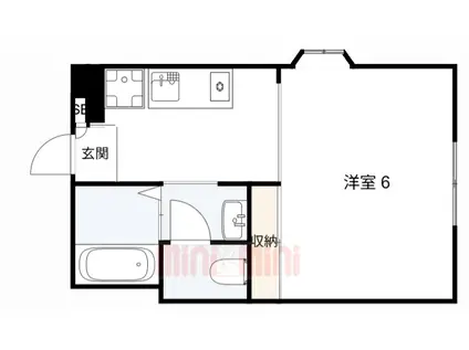 ジュネス名谷(ワンルーム/1階)の間取り写真