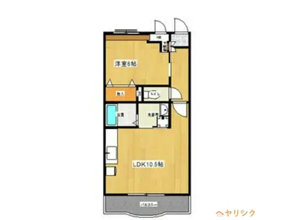 ウィステリア壱番館(1LDK/2階)の間取り写真