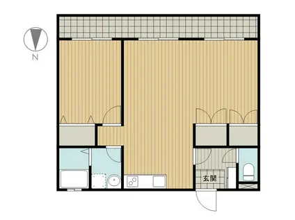 篠田ビル(1LDK/4階)の間取り写真
