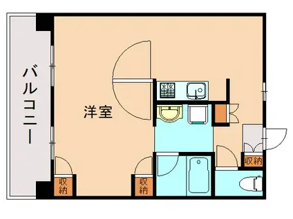 リアンシエルブルー東比恵(ワンルーム/9階)の間取り写真