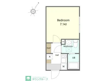 AGRANDE ODAKYU-SAGAMIHARAIII(1K/2階)の間取り写真