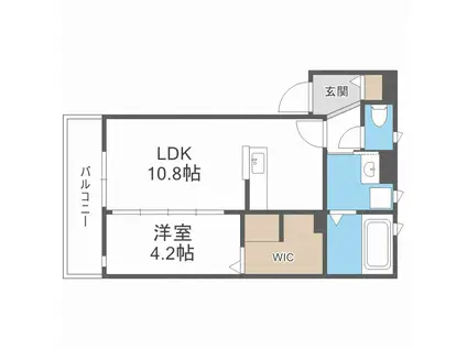 サンパーク大濠(1LDK/1階)の間取り写真