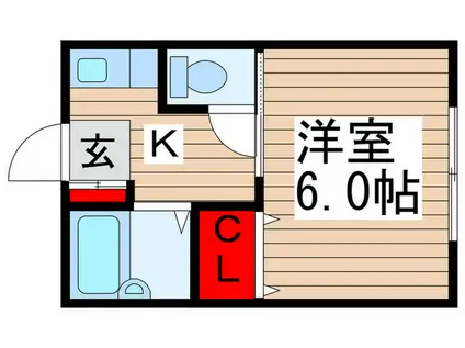 第二福伸コーポ(1K/1階)の間取り写真