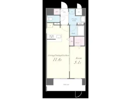 エムズセントラル上新庄(1LDK/3階)の間取り写真