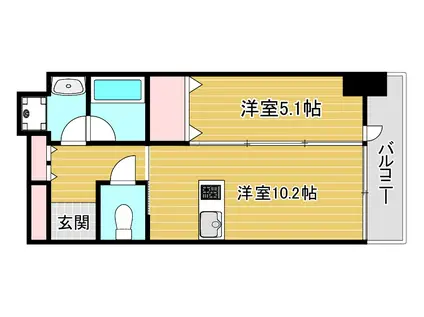 K-NEXT・南森町(1LDK/6階)の間取り写真