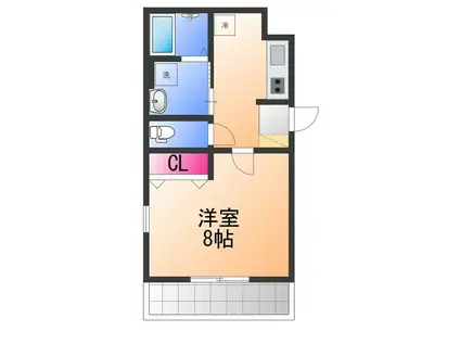 ユウパレス池上(1K/2階)の間取り写真